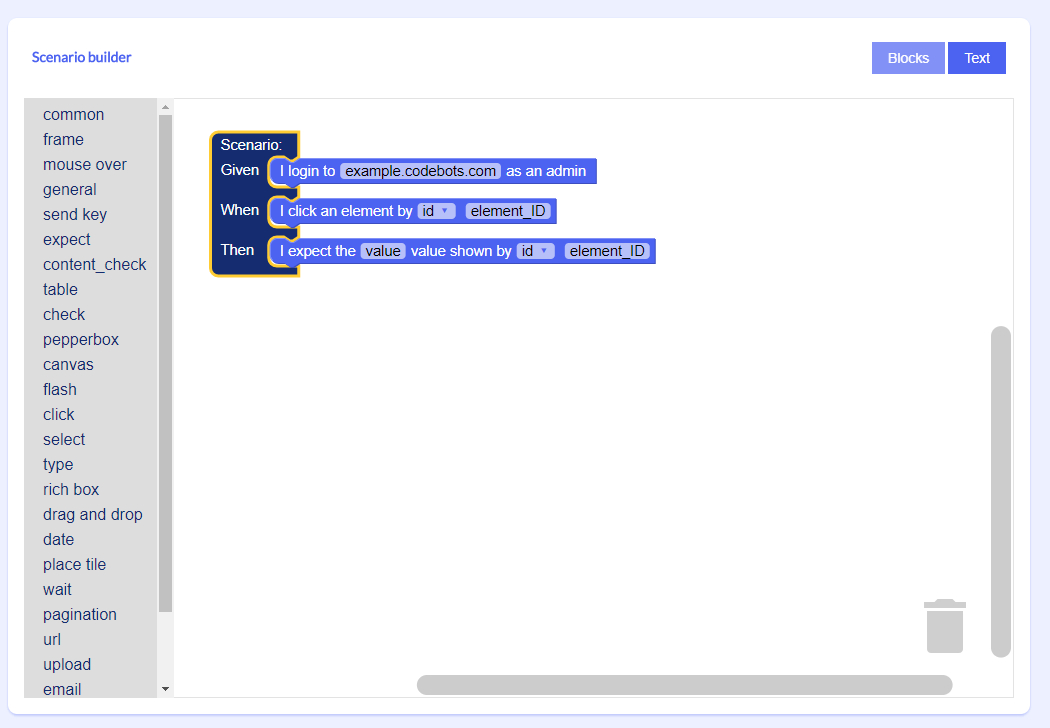 A Cucumber test with Codebots